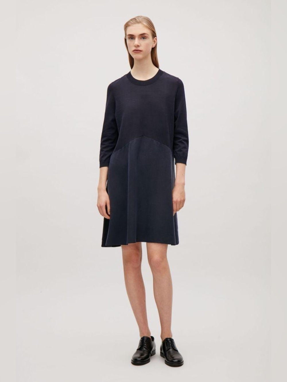 COS Dress with Twill Skirt in Navy